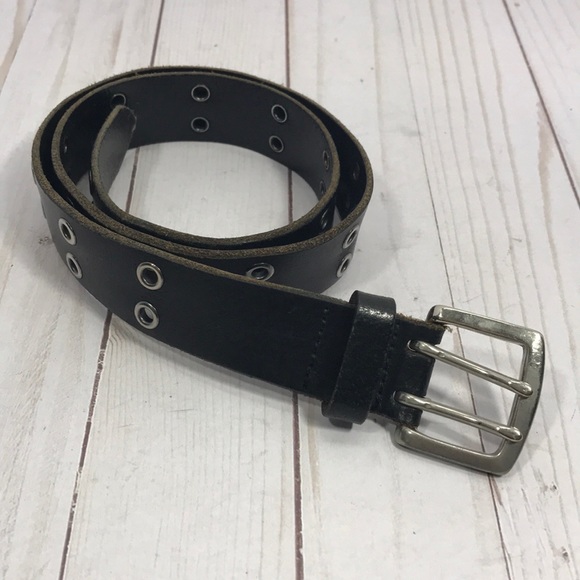 Fossil Accessories - Fossil black leather grommet belt